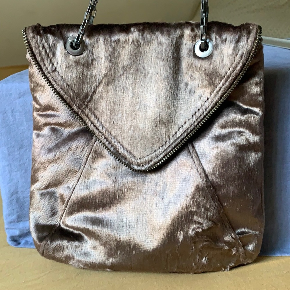 Faux fur shoulder bag